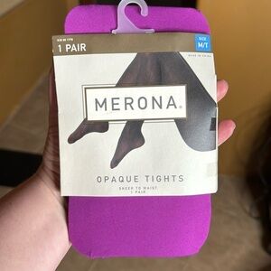 NIP Merona Opaque Tights Sultry Plum Size M/T 1 Pair